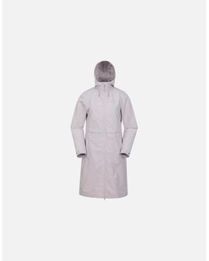 Mountain Warehouse Ladies Hilltop Extra Long Waterproof Jacket - White