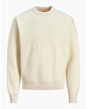 Jack & Jones Regular Fit Long Sleeve Crew Neck Jumper - White