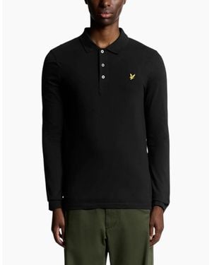 Lyle & Scott Polo Shirt Lp400Vog Long Sleeve Summer Casual Cotton Tee - Black