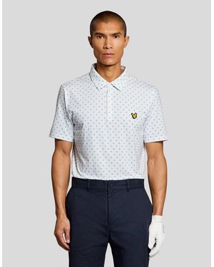 Lyle & Scott Cross Print Polo Shirt - White