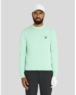 Lyle & Scott Eagle Cotton Blend Crew Neck Sweatshirt - Green