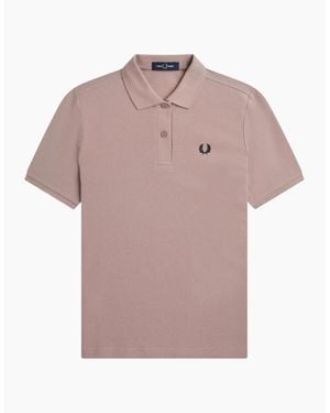 Fred Perry Logo Dark Polo Shirt - Pink