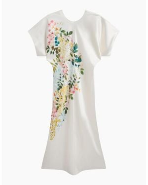 Ted Baker Myzan Slouch Sleeve Waisted Column Ivory Dress - White