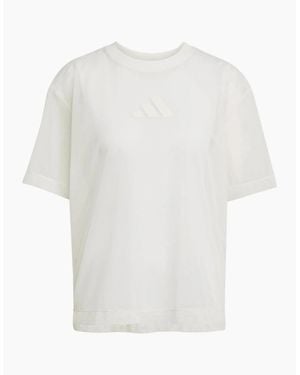 adidas Bold Logo Crew Neck Short Sleeve Competition T-Shirt - White