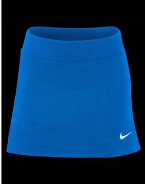 Nike Solid Patterned Team Skort With Logo - Blue