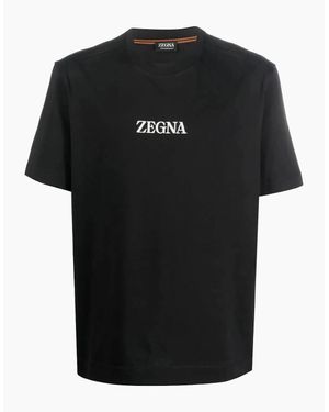 ZEGNA Zegna Logo Print T-Shirt - Black
