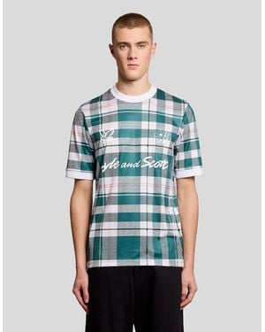 Lyle & Scott Sports Tartan Check Football Shirt - Blue