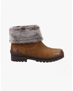 Hush Puppies Alice Leather Boots Camel - Brown