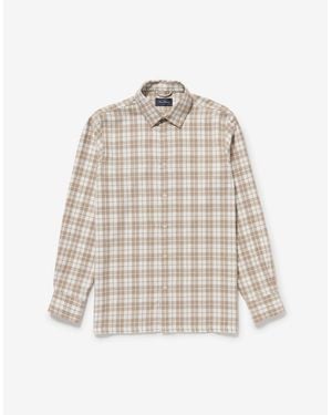 Oliver Sweeney Brushed Cotton Check Shirt - White