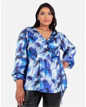 Lovedrobe Ls Wrap Top - Blue