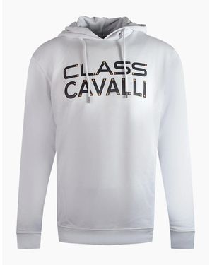Roberto Cavalli Cavalli Class Reverse Logo Hoodie - Grey