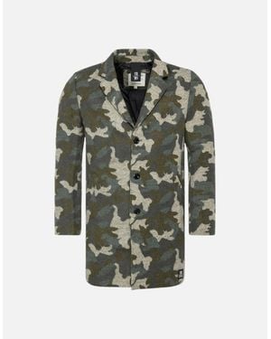 Tom Tailor Trench Over Coat Wool Winter Long Jacket Formal Office Outwear - Green