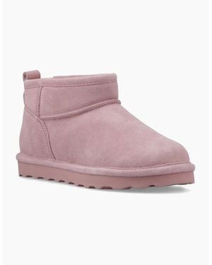 BEARPAW Shorty Suede Peony Winter Ankle Boots - Pink