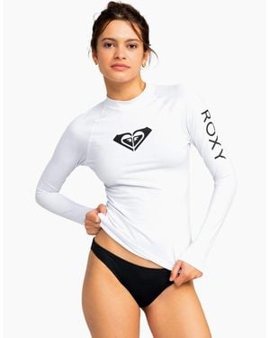 Roxy Whole Hearted Upf 50 Surf Rash Vest - White