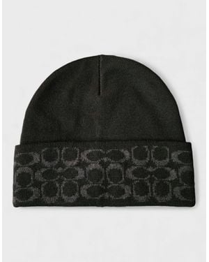 COACH Logo Beanie - Black