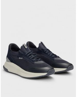BOSS Boss Ttnm Evo Trainers With Knitted Uppers - Blue