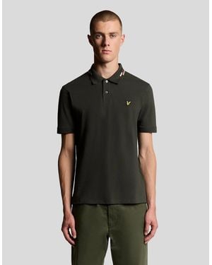 Lyle & Scott Striped Tipped Polo Shirt - Black