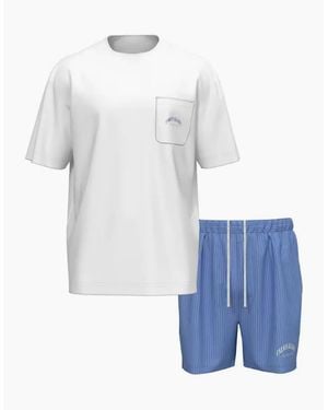 Calvin Klein Heritage Crest T-Shirt & Woven Shorts Pyjama Set - Blue