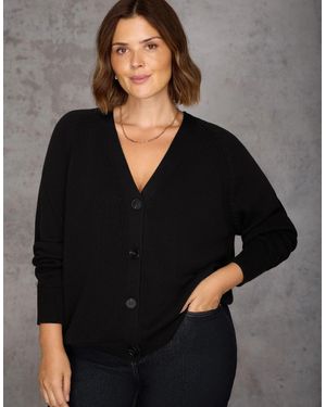 Live Unlimited London V-Neck Cardigan - Black