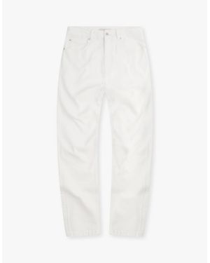 Vingt Quatre Denim Vingt Quatre Taper Fit Chalk Garment Dye Jeans - White