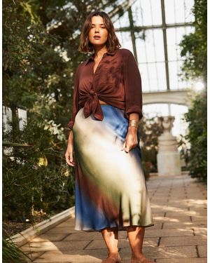 Live Unlimited London Print Midi Skirt - Green