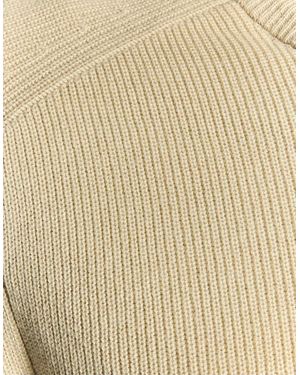 Lyle & Scott Ribbed Crew Neck Raglan Sleeve Jumper - Natural