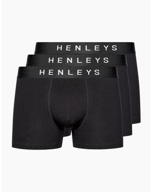 Henleys Coalink Boxers 3Pk - Black