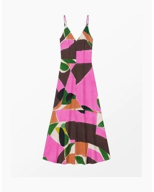 Ro&zo Abstract Geo Print Dress - Pink