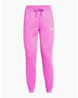 Under Armour Fleece Joggers With Ribbed Cuff - Pink