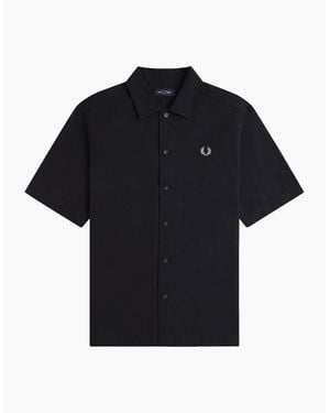 Fred Perry Basket Weave Shirt - Black
