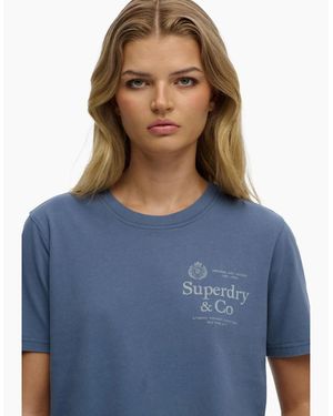 Superdry Luxe Casual Relaxed Short Sleeve T-Shirt - Blue