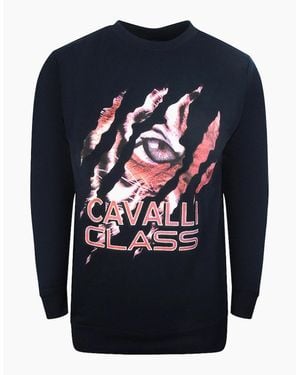 Roberto Cavalli Cavalli Class Peeking Tiger Design Sweatshirt - Blue