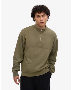 COLORFUL STANDARD Organic Quarter Zip Sweatshirt - Green
