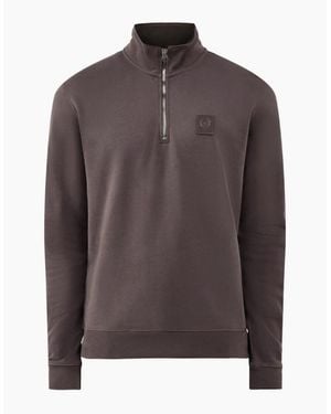 Belstaff Curator Quarter Zip Sweatshirt Army - Brown