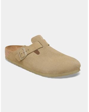 Birkenstock Boston Suede Leather Clogs - White