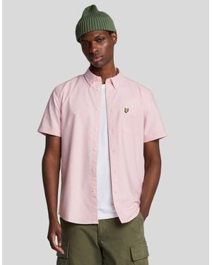 Lyle & Scott Short Sleeve Oxford Shirt - Pink
