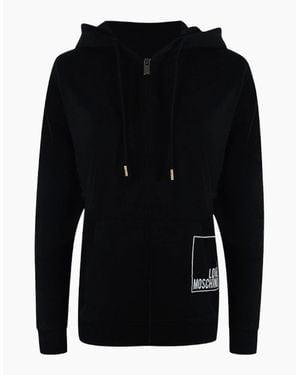 Love Moschino Small Box Logo Zip Hoodie - Black