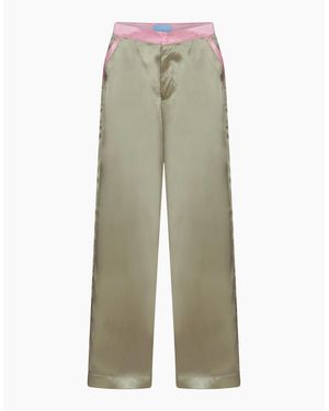 no emotions Silk Trousers - Green