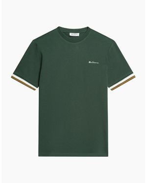 Ben Sherman Textured Tipped Short Sleeve T-Shirt - Green