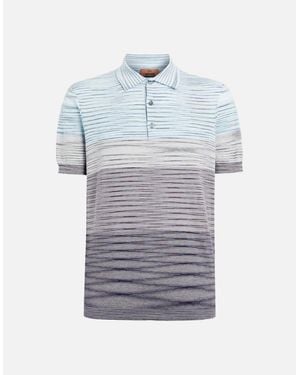 Missoni Slub Pattern Polo - Blue