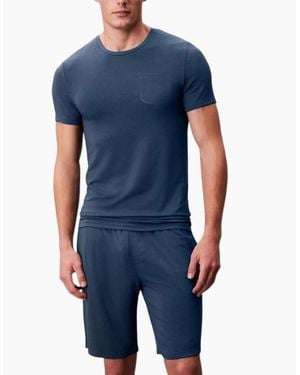 Lyle & Scott Lounge Sets Shorts T-Shirt Sleepwear Half Pant Sport New Set - Blue