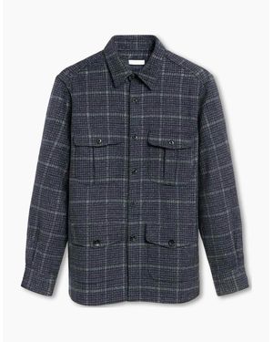 Boglioli Charcoal Checked Overshirt - Blue