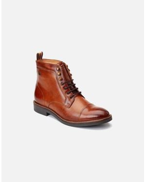 Base London London Plymouth Leather Burnt Tan Ankle Boots - White