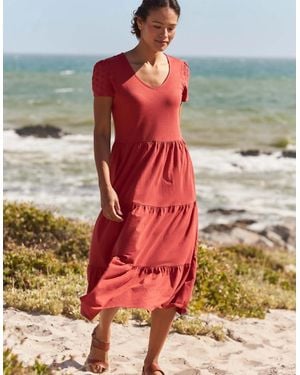 Mountain Warehouse Ladies Malaga Tiered Broderie Sleeve Dress - Multicolour
