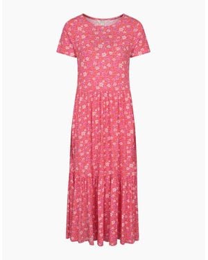 Mountain Warehouse Ladies Sardinia Floral Tiered Dress - Pink