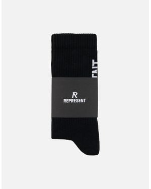Represent Logo Socks Jet - Black