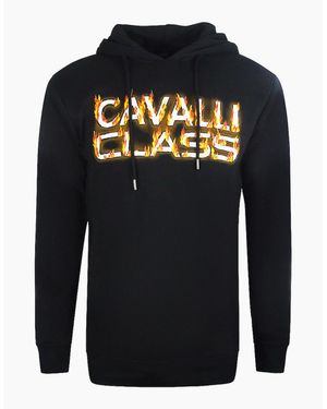 Roberto Cavalli Cavalli Class Fire Logo Hoodie - Blue