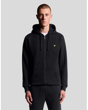 Lyle & Scott Loopback Cotton Full Zip Hoodie - Black