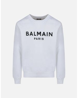 Balmain Paris Logo Printed Sweatshirt - Grey
