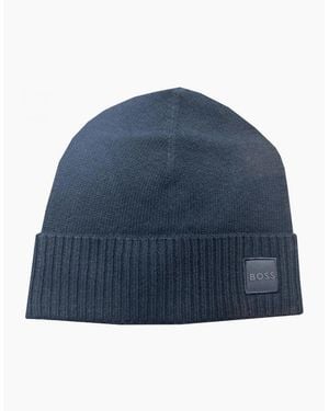 BOSS Knitted Akaio Hat - Blue